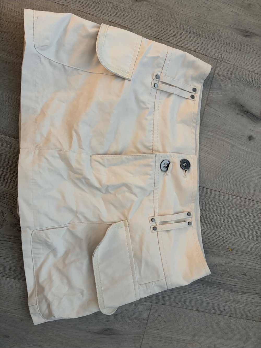 Zara Cream Cargo Mini Skort with Button Detail